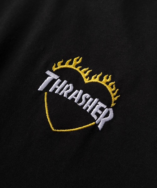 THRASHER(スラッシャー)の「【70】 【THRASHER/スラッシャー】ワンポイント刺繍 ファイヤーハートロゴ バックプリント クルーネックTシャツ ユニセックス(Tシャツ/カットソー・メンズ・ホワイト/ブラック/アッシュグレー・L/M/S)」の7枚目の写真