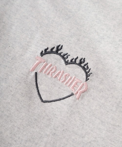 THRASHER(スラッシャー)の「【70】 【THRASHER/スラッシャー】ワンポイント刺繍 ファイヤーハートロゴ バックプリント クルーネックTシャツ ユニセックス(Tシャツ/カットソー・メンズ・ホワイト/ブラック/アッシュグレー・L/M/S)」の10枚目の写真