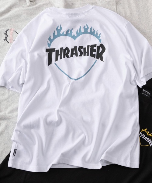 THRASHER(スラッシャー)の「【70】 【THRASHER/スラッシャー】ワンポイント刺繍 ファイヤーハートロゴ バックプリント クルーネックTシャツ ユニセックス(Tシャツ/カットソー・メンズ・ホワイト/ブラック/アッシュグレー・L/M/S)」の17枚目の写真