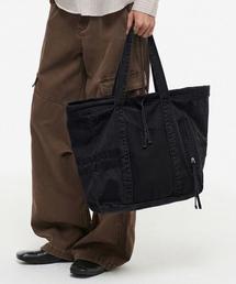 DNSR（ディーエヌエスアール）の「ヴィンテージウォッシュドツーウェイトートバッグブラック（トートバッグ）」