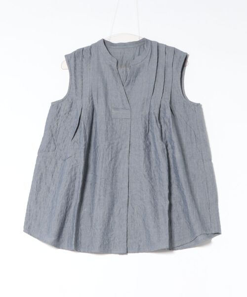 KID BLUE(キッドブルー)の「キッドブルー -シャーリングシャンブレーツイル -ノースリーブトップス -KODN147 -kidblue(シャツ/ブラウス・レディース・ネイビー/アイボリー・M)」の2枚目の写真