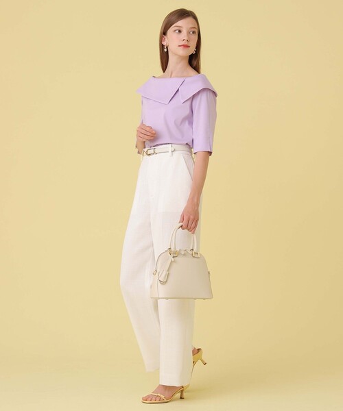 ANAYI（アナイ）の「カラミリネンライクワイドパンツ〈セットアップ対応商品〉（その他パンツ・レディース・ホワイト/ベージュ/ネイビー・36/38）」の9枚目の写真