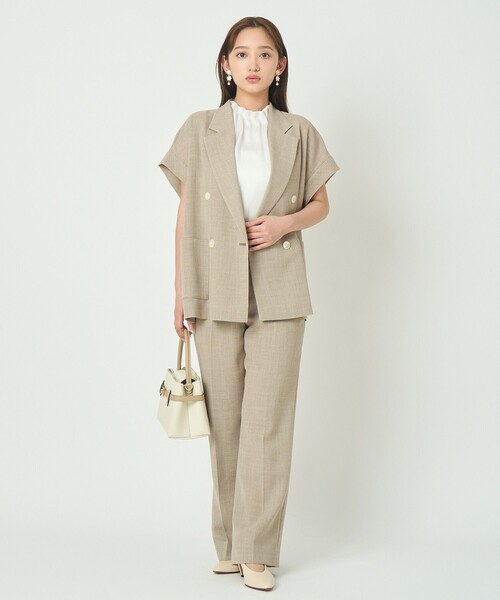 ANAYI(アナイ)の「カラミリネンライクワイドパンツ〈セットアップ対応商品〉(その他パンツ・レディース・ホワイト/ベージュ/ネイビー・36/38)」の9枚目の写真
