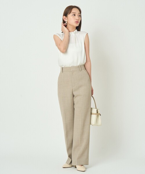 ANAYI(アナイ)の「カラミリネンライクワイドパンツ〈セットアップ対応商品〉(その他パンツ・レディース・ホワイト/ベージュ/ネイビー・36/38)」の10枚目の写真