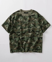 【88】無地 カモフラ柄 短丈 クルーネック Tシャツ/ケミカル加工/ユニセックス/レディース/メンズ/新色追加