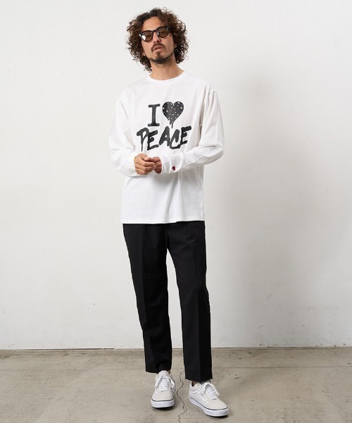 STUD MUFFIN(スタッドマフィン)の「mlt5682- 7ozコットン天竺 カラークリスタルメタルミックスLS Tシャツ(624-02896)(Tシャツ/カットソー・メンズ・ブラック/アッシュ/ホワイト・2/3/4)」の12枚目の写真