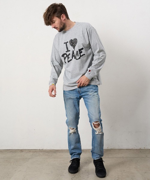 STUD MUFFIN(スタッドマフィン)の「mlt5682- 7ozコットン天竺 カラークリスタルメタルミックスLS Tシャツ(624-02896)(Tシャツ/カットソー・メンズ・ブラック/アッシュ/ホワイト・2/3/4)」の8枚目の写真