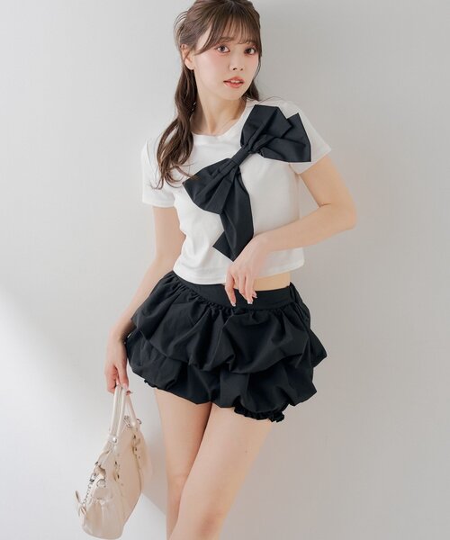 chieko+ soft volume skirt​ ブラック　スカート36 Chico｜チコのスカート（ブラック/黒色系）通販 - ZOZOTOWN