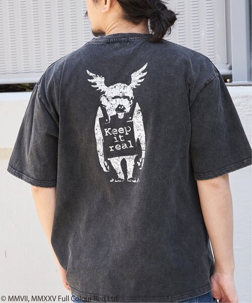 VENCEEXCHANGE（ヴァンスエクスチェンジ）の「Banksy バンクシー Keep it real スノーウォッシュTシャツ（Tシャツ/カットソー・メンズ・グレー/ブラック/ブラウン・LL/L/M）」の2枚目の写真