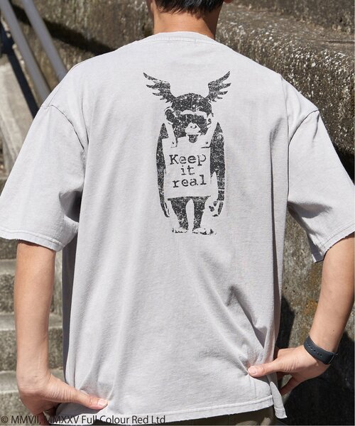 VENCEEXCHANGE（ヴァンスエクスチェンジ）の「Banksy バンクシー Keep it real スノーウォッシュTシャツ（Tシャツ/カットソー・メンズ・グレー/ブラック/ブラウン・LL/L/M）」の4枚目の写真