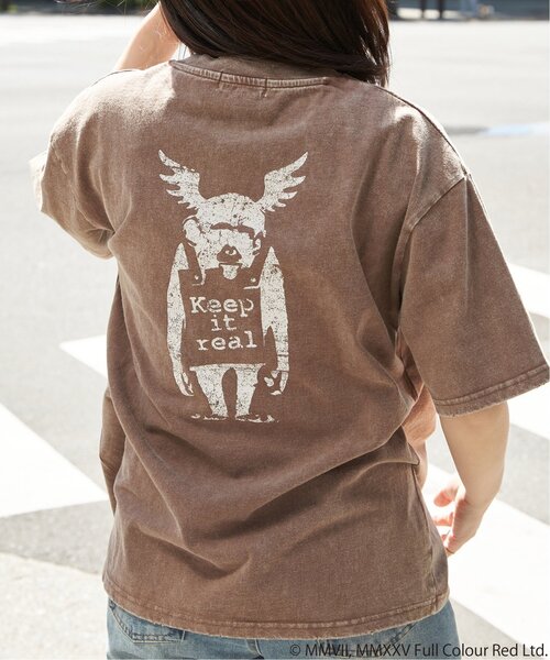 VENCEEXCHANGE（ヴァンスエクスチェンジ）の「Banksy バンクシー Keep it real スノーウォッシュTシャツ（Tシャツ/カットソー・メンズ・グレー/ブラック/ブラウン・LL/L/M）」の18枚目の写真