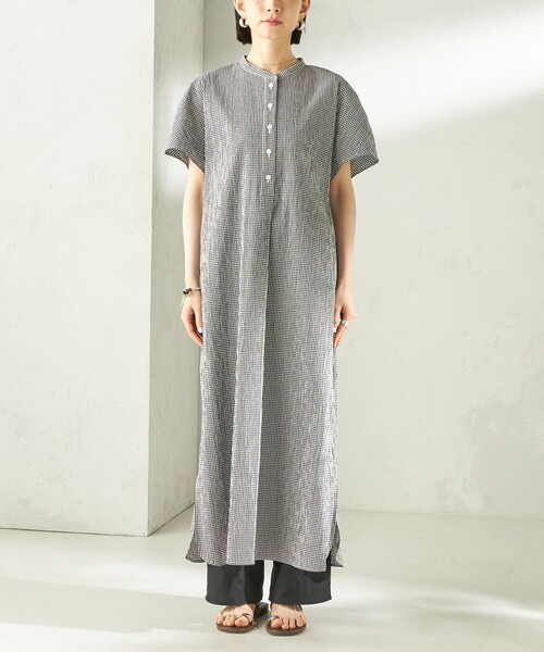 SHIPS(シップス)の「〈手洗い可能〉ACAR バンピー チェック ワンピース(ワンピース・レディース・グリーン/ブラック・ONE SIZE)」の13枚目の写真