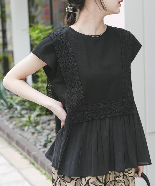 ITEMS URBANRESEARCH(アイテムズ アーバンリサーチ)の「レーストリムプルオーバー(Tシャツ/カットソー・レディース・ブラック/ホワイト/ブラウン・FREE)」の15枚目の写真