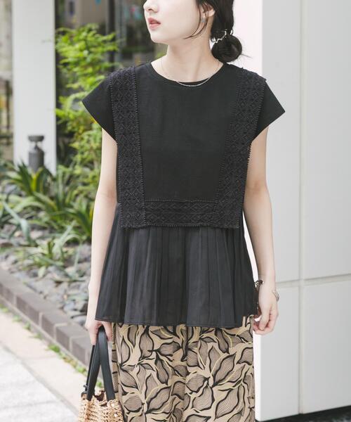 ITEMS URBANRESEARCH(アイテムズ アーバンリサーチ)の「レーストリムプルオーバー(Tシャツ/カットソー・レディース・ブラック/ホワイト/ブラウン・FREE)」の17枚目の写真