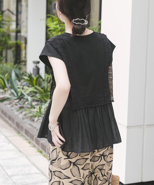 ITEMS URBANRESEARCH(アイテムズ アーバンリサーチ)の「レーストリムプルオーバー(Tシャツ/カットソー・レディース・ブラック/ホワイト/ブラウン・FREE)」の18枚目の写真