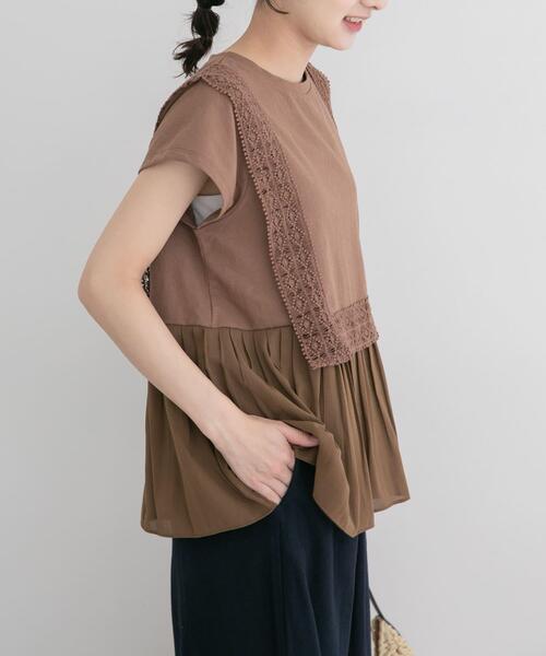 ITEMS URBANRESEARCH(アイテムズ アーバンリサーチ)の「レーストリムプルオーバー(Tシャツ/カットソー・レディース・ブラック/ホワイト/ブラウン・FREE)」の8枚目の写真
