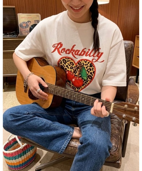 CHEER(チアー)の「ヒョウ柄 ハート チェリー プリントレトロ ロカビリーTシャツ(Tシャツ/カットソー・レディース・ホワイト・FREE)」の18枚目の写真