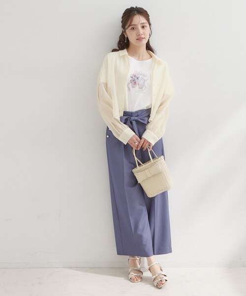 couture brooch(クチュールブローチ)の「【洗える】ショート丈 シアーシャツ(シャツ/ブラウス・レディース・グレー/サンドベージュ/アイボリー・42/40/38/36)」の9枚目の写真