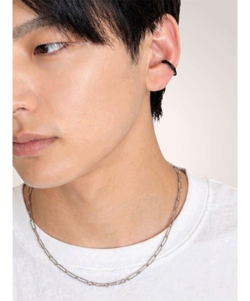 tone(トーン)の「【Agaro】No.525e ミニフープイヤリング 2サイズ 片耳 メンズ(MA)(イヤリング・メンズ・ブラック/シルバー・FREE)」の1枚目の写真