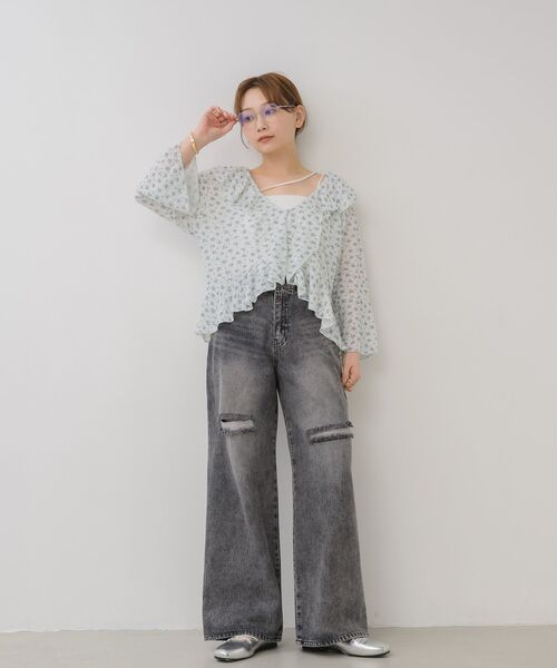 RETRO GIRL(レトロガール)の「アソートCTフリルカーデ(シャツ/ブラウス・レディース・ブルー系その他/ホワイト系その他/オフホワイト・FREE)」の6枚目の写真