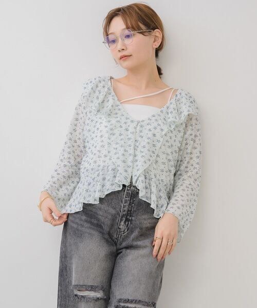 RETRO GIRL(レトロガール)の「アソートCTフリルカーデ(シャツ/ブラウス・レディース・ブルー系その他/ホワイト系その他/オフホワイト・FREE)」の10枚目の写真