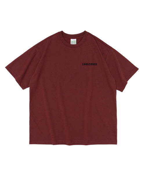 CARGOBROS(カーゴブロス)の「エッセンシャルロゴオーバー半袖Tシャツ(ワイン)(Tシャツ/カットソー・メンズ・その他・SMALL/MEDIUM/LARGE/X-LARGE/2XL)」の1枚目の写真