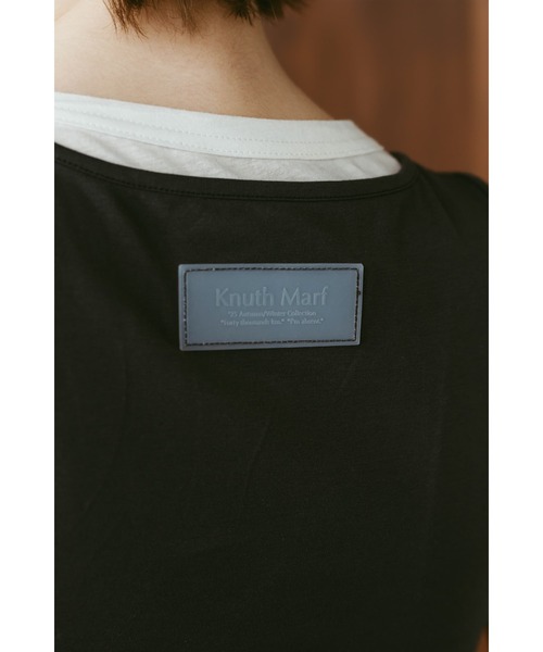 Knuth Marf(クヌースマーフ)の「2piece layered tank tee(Tシャツ/カットソー・レディース・チャコール/ベージュ/ブラック・FREE)」の8枚目の写真