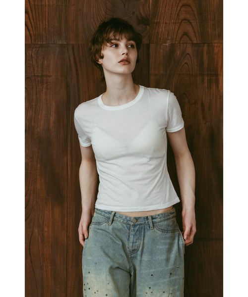 Knuth Marf(クヌースマーフ)の「2piece layered tank tee(Tシャツ/カットソー・レディース・チャコール/ベージュ/ブラック・FREE)」の11枚目の写真