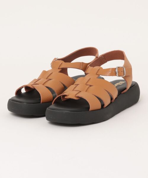 inter-chaussures(インターショシュール)の「【Wikers】ソフトスクエアトウ厚底グルカサンダル (E2140E)(サンダル・レディース・ベージュ/イエロー/ブラウン/アイボリー・38/35/36/37/39/40)」の3枚目の写真