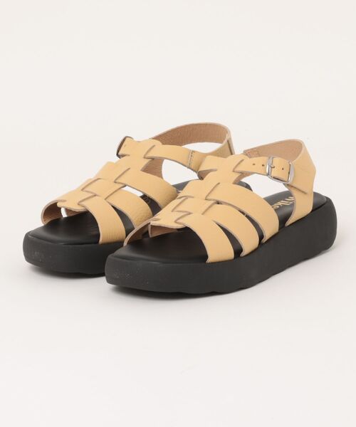 inter-chaussures(インターショシュール)の「【Wikers】ソフトスクエアトウ厚底グルカサンダル (E2140E)(サンダル・レディース・ベージュ/イエロー/ブラウン/アイボリー・38/35/36/37/39/40)」の1枚目の写真