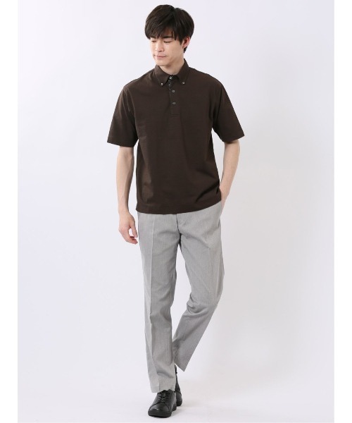 TAKA-Q(タカキュー)の「パンツ メンズ ストレッチ クールマックス スリム トラウザー テーパード ノータック テーパード 綿混 ドビー(チノパンツ・メンズ・グレー系その他2/ネイビー・S/MEDIUM/LARGE/X-LARGE)」の6枚目の写真