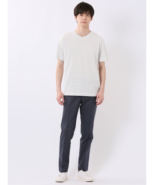 TAKA-Q(タカキュー)の「パンツ メンズ ストレッチ クールマックス スリム トラウザー テーパード ノータック テーパード 綿混 ドビー(チノパンツ・メンズ・グレー系その他2/ネイビー・S/MEDIUM/LARGE/X-LARGE)」の16枚目の写真