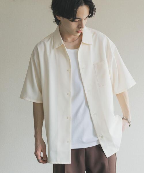 SENSE OF PLACE by URBAN RESEARCH(センスオブプレイスバイアーバンリサーチ)の「『イージーケア/速乾』リネンライクレギュラーカラーシャツ(シャツ/ブラウス・メンズ・ブラック/アイボリー/ブルー・MEDIUM/LARGE)」の7枚目の写真