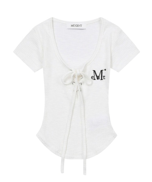 MUCENT(ムセント)の「MUCENT/SARON レースアップトップス(Tシャツ/カットソー・レディース・グレー/ホワイト/ブラック・FREE)」の11枚目の写真