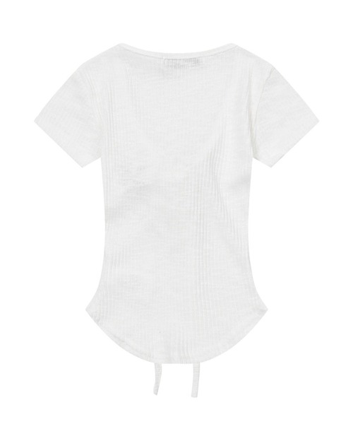 MUCENT(ムセント)の「MUCENT/SARON レースアップトップス(Tシャツ/カットソー・レディース・グレー/ホワイト/ブラック・FREE)」の12枚目の写真