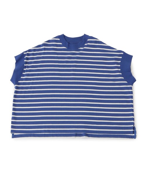 one'sterrace(ワンズテラス)の「【リンネル7月号掲載】コットンボーダー半袖プルオーバー(Tシャツ/カットソー・レディース・ブラック系8/アイボリー系8/ブルー系その他7・02)」の1枚目の写真