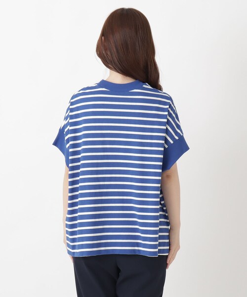 one'sterrace(ワンズテラス)の「【リンネル7月号掲載】コットンボーダー半袖プルオーバー(Tシャツ/カットソー・レディース・ブラック系8/アイボリー系8/ブルー系その他7・02)」の8枚目の写真