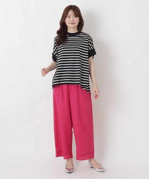 one'sterrace(ワンズテラス)の「【リンネル7月号掲載】コットンボーダー半袖プルオーバー(Tシャツ/カットソー・レディース・ブラック系8/アイボリー系8/ブルー系その他7・02)」の16枚目の写真