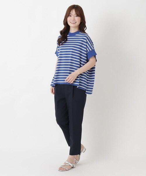 one'sterrace(ワンズテラス)の「【リンネル7月号掲載】コットンボーダー半袖プルオーバー(Tシャツ/カットソー・レディース・ブラック系8/アイボリー系8/ブルー系その他7・02)」の18枚目の写真
