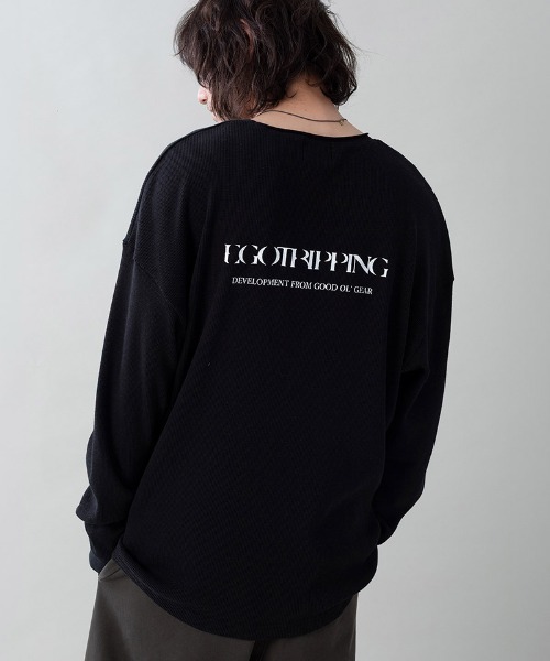 EGO TRIPPING(エゴトリッピング)の「mlt5727-WOOL THERMAL-TEE print ウールサーマルカットソー(666710)(Tシャツ/カットソー・メンズ・ブラック/チャコール/オリーブ・48/46)」の11枚目の写真