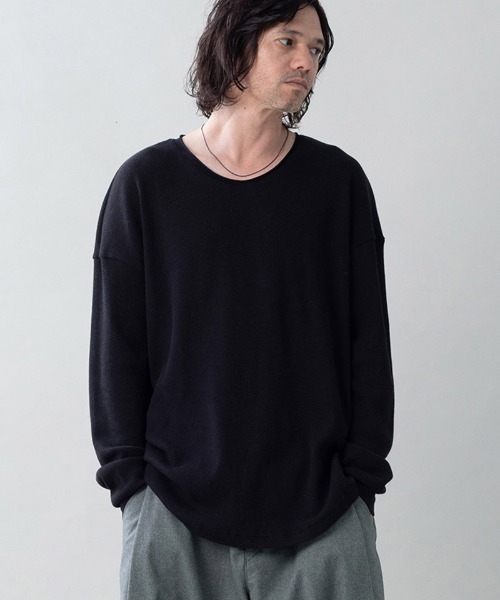 EGO TRIPPING(エゴトリッピング)の「mlt5727-WOOL THERMAL-TEE print ウールサーマルカットソー(666710)(Tシャツ/カットソー・メンズ・ブラック/チャコール/オリーブ・48/46)」の12枚目の写真