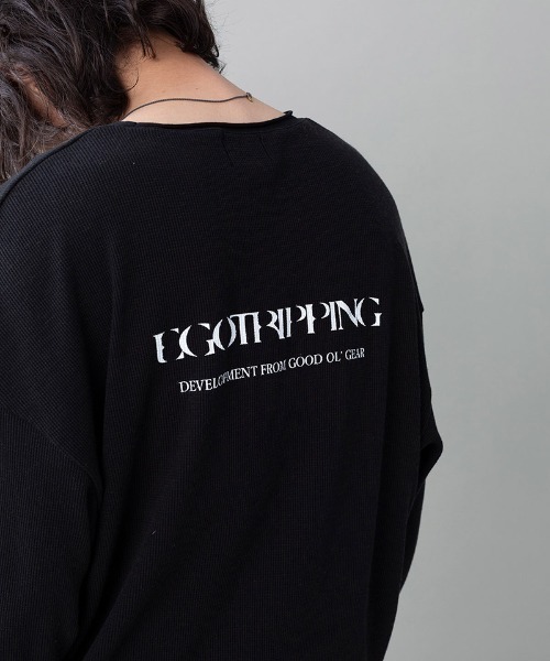 EGO TRIPPING(エゴトリッピング)の「mlt5727-WOOL THERMAL-TEE print ウールサーマルカットソー(666710)(Tシャツ/カットソー・メンズ・ブラック/チャコール/オリーブ・48/46)」の14枚目の写真