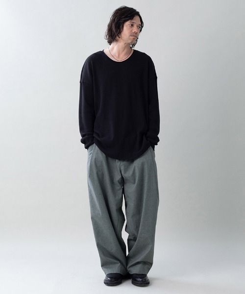 EGO TRIPPING(エゴトリッピング)の「mlt5727-WOOL THERMAL-TEE print ウールサーマルカットソー(666710)(Tシャツ/カットソー・メンズ・ブラック/チャコール/オリーブ・48/46)」の15枚目の写真