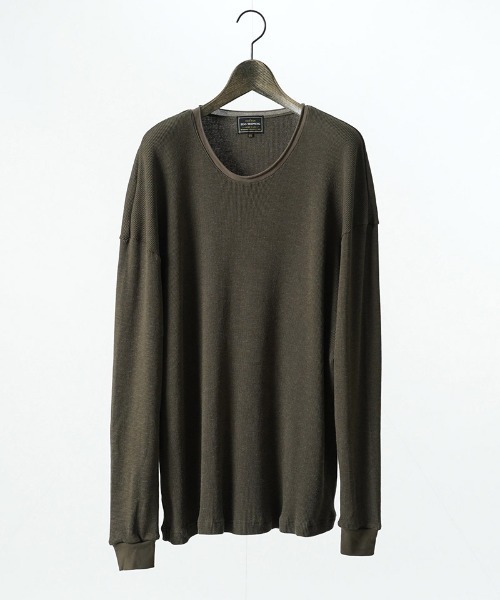 EGO TRIPPING(エゴトリッピング)の「mlt5727-WOOL THERMAL-TEE print ウールサーマルカットソー(666710)(Tシャツ/カットソー・メンズ・ブラック/チャコール/オリーブ・48/46)」の5枚目の写真