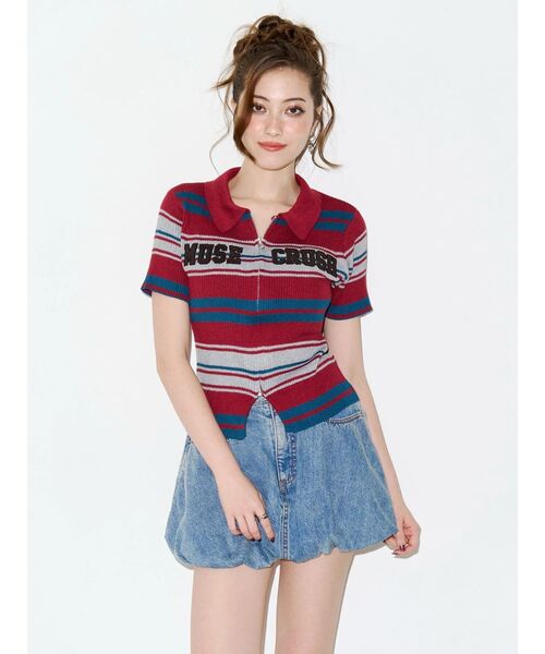 EVRIS(エヴリス)の「Embroidery ZIP ニットトップス(ニット/セーター・レディース・アイボリー/レッド/ブラック・FREE)」の17枚目の写真