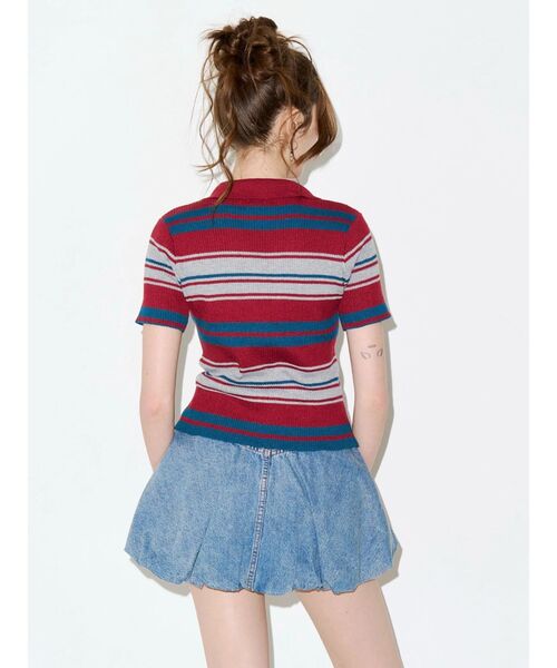 EVRIS(エヴリス)の「Embroidery ZIP ニットトップス(ニット/セーター・レディース・アイボリー/レッド/ブラック・FREE)」の18枚目の写真