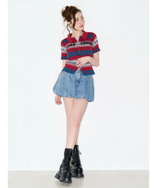 EVRIS(エヴリス)の「Embroidery ZIP ニットトップス(ニット/セーター・レディース・アイボリー/レッド/ブラック・FREE)」の21枚目の写真