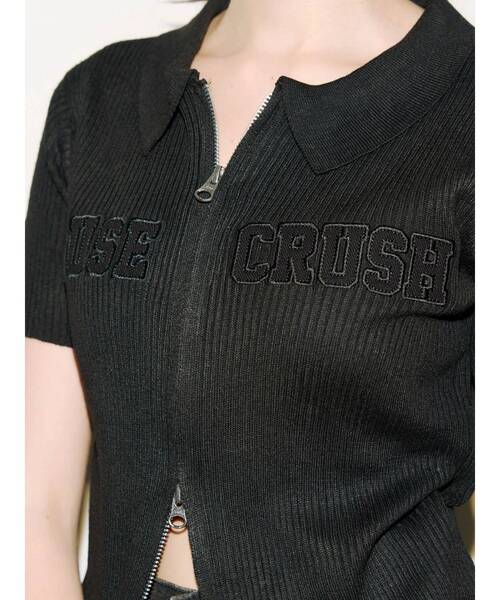 EVRIS(エヴリス)の「Embroidery ZIP ニットトップス(ニット/セーター・レディース・アイボリー/レッド/ブラック・FREE)」の22枚目の写真