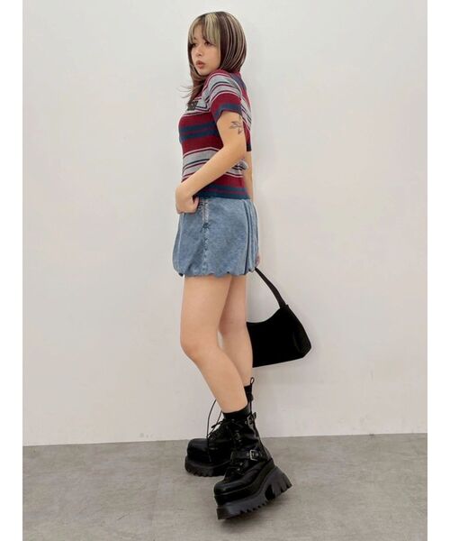 EVRIS(エヴリス)の「Embroidery ZIP ニットトップス(ニット/セーター・レディース・アイボリー/レッド/ブラック・FREE)」の4枚目の写真