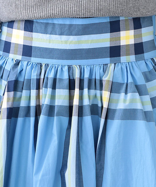 BEAMS BOY（ビームスボーイ）の「BEAMS BOY / BOY ビッグタータン スカート（スカート・レディース・サックスブルー/ネイビー/ナチュラル・ONE SIZE）」の14枚目の写真